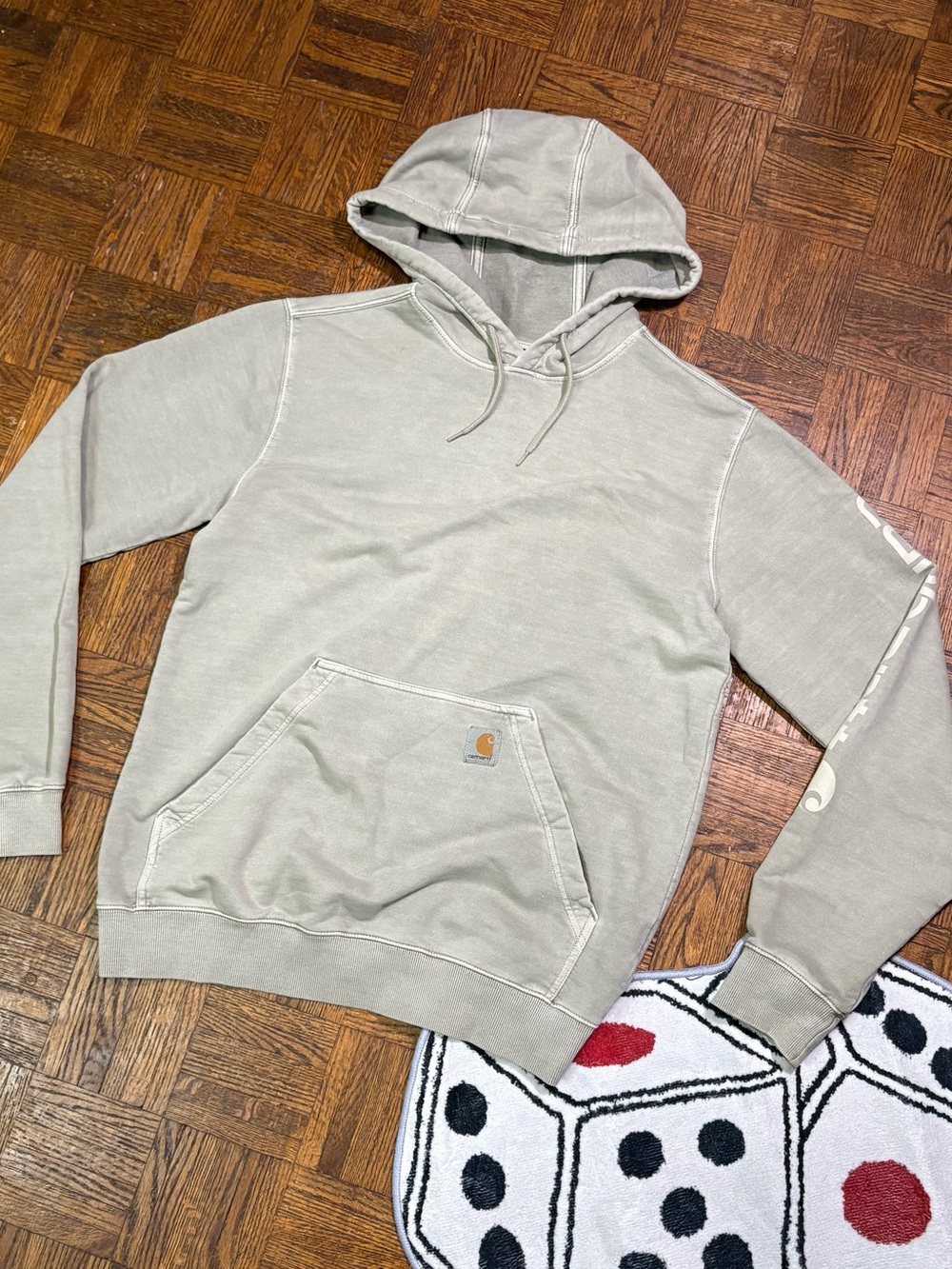 🔥 Carhartt Mens Washed Sleeve Pullover Hoodie S to M relaxed fit